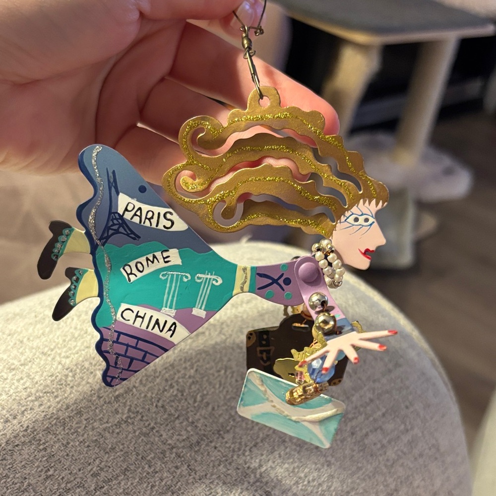 Silvestri Karen Rossi Fanciful flights world traveler Christmas ornament